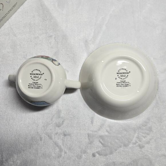 Wedgwood Peter Rabbit Beatrix Potter 2 Piece Porcelain Nursery Set NOB - Picture 7 of 7